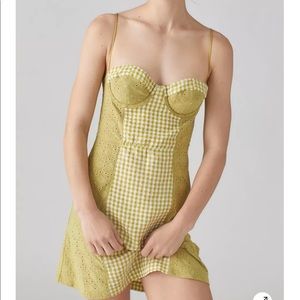 Urban Outfitters Felicity Eyelet Bustier Mini Dress